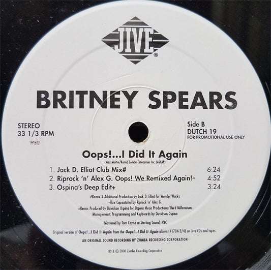 Britney Spears : Oops!...I Did It Again (12", Promo)
