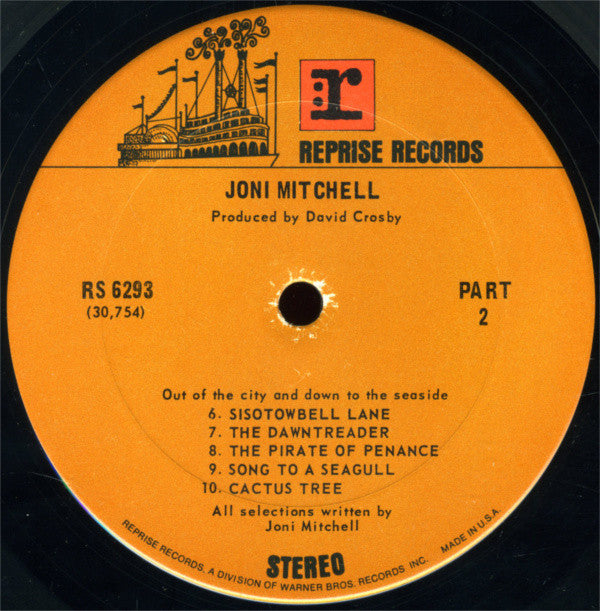 Joni Mitchell : Song To A Seagull (LP, Album, RP, Pit)