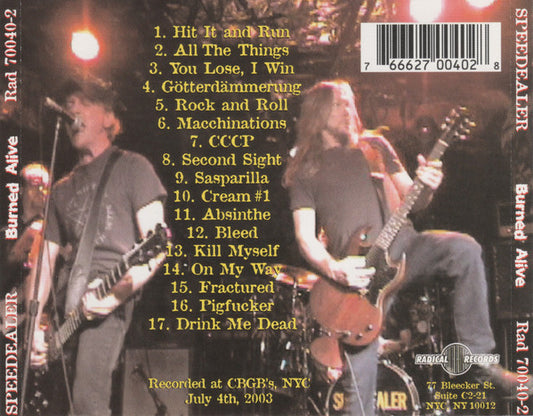 Speedealer : Burned Alive (CD)
