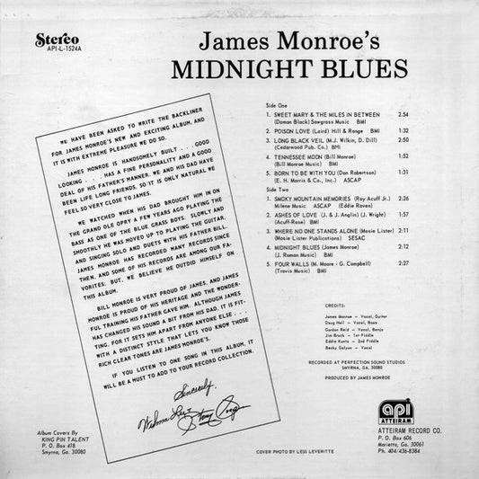 James Monroe (2) : Midnight Blues (LP, Album)