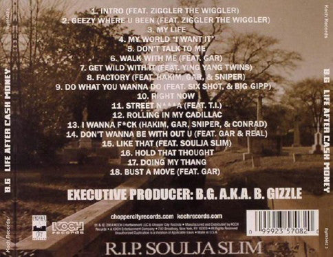 B.G. : Life After Cash Money (CD, Album)
