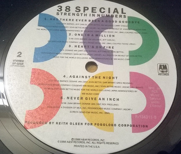 38 Special (2) : Strength In Numbers (LP, Album, Club)