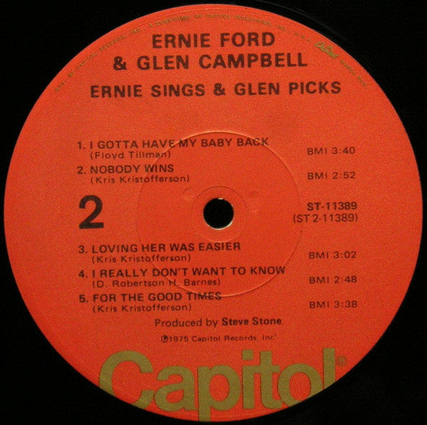 Ernie Ford* & Glen Campbell : Ernie Sings & Glen Picks (LP, Album, Los)