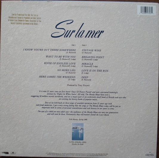 The Moody Blues : Sur La Mer (LP, Album, Promo)