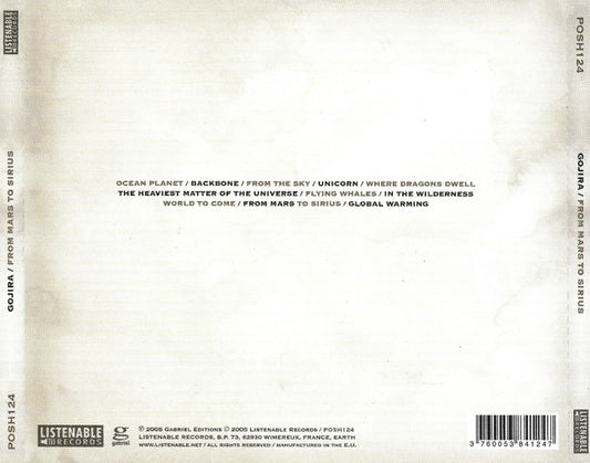 Gojira (2) : From Mars To Sirius (CD, Album, RE)