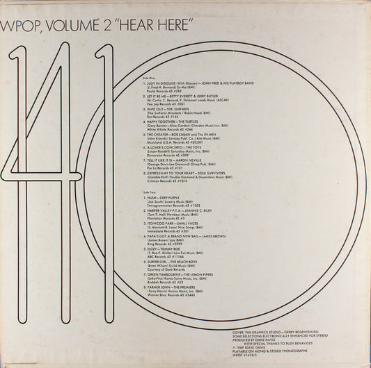 Various : WPOP, Volume 2 "Hear Here" (LP, Comp, Rai)