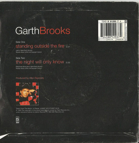 Garth Brooks : Standing Outside The Fire (7", Single)
