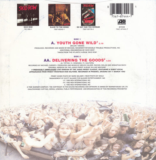Skid Row : Youth Gone Wild / Delivering The Goods (7", Single)