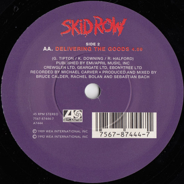 Skid Row : Youth Gone Wild / Delivering The Goods (7", Single)