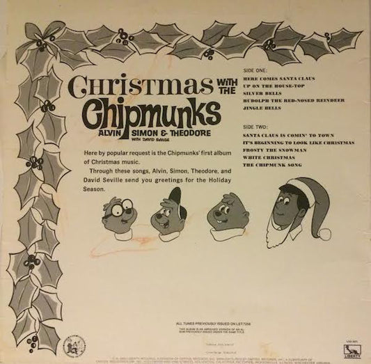 The Chipmunks - Alvin, Simon & Theodore* With David Seville : Christmas With The Chipmunks (LP, Album, RE)