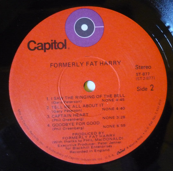 Formerly Fat Harry : Formerly Fat Harry (LP)