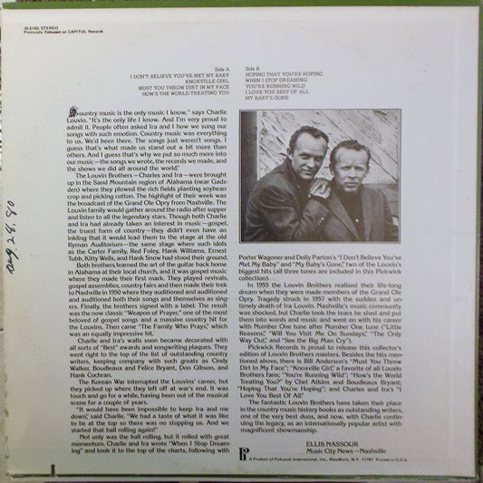 The Louvin Brothers : I Don't Believe You've Met My Baby (LP, Comp, RE)