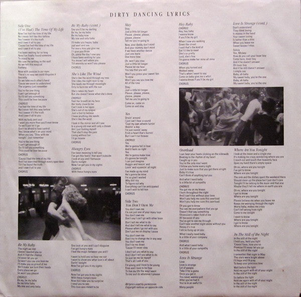 Various : Original Soundtrack From The Vestron Motion Picture - Dirty Dancing (LP, Album, Comp, Hau)