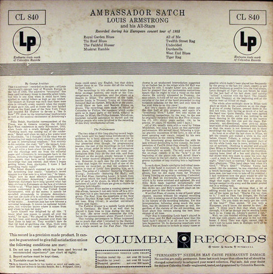 Louis Armstrong And His All-Stars : Ambassador Satch (LP, Album, Mono, Bri)
