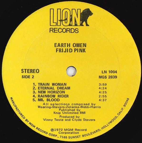 Frijid Pink : Earth Omen (LP, Album)