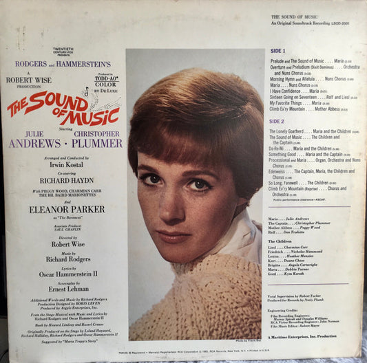 Rodgers And Hammerstein* / Julie Andrews, Christopher Plummer, Irwin Kostal : The Sound Of Music (An Original Soundtrack Recording) (LP, Album, RE, Gat)