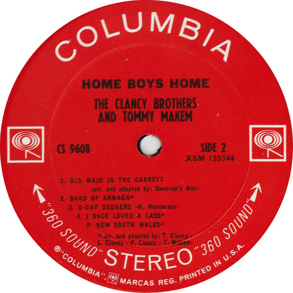 The Clancy Brothers & Tommy Makem : Home Boys Home (LP, Album)