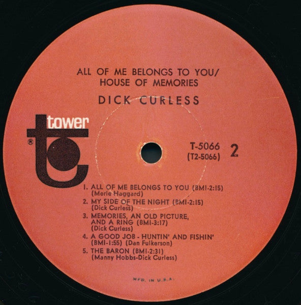 Dick Curless : All Of Me Belongs To You (LP, Album, Mono)
