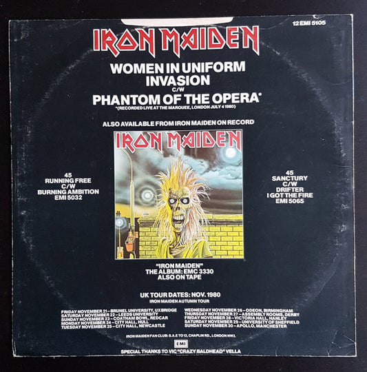 Iron Maiden : Women In Uniform (12", Single)
