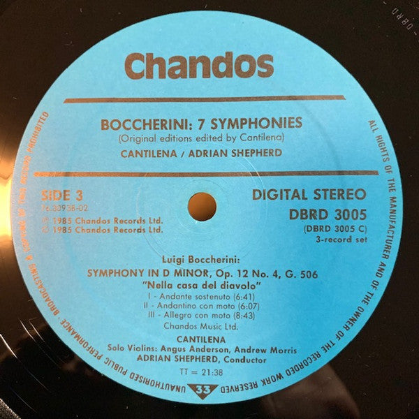 Boccherini*, Cantilena, Adrian Shepherd : Seven Symphonies (Box + 3xLP)