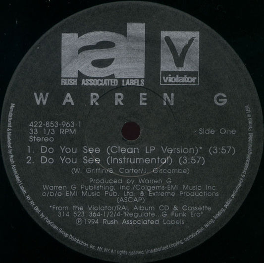 Warren G : Do You See (12", Single)