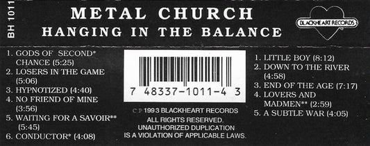 Metal Church : Hanging In The Balance (Cass, Album, Dig)