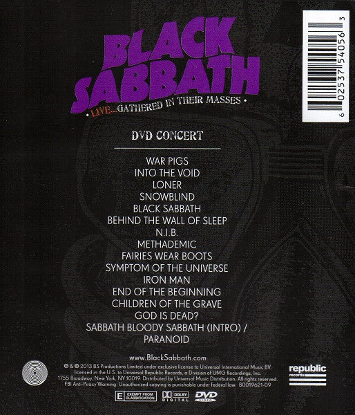 Black Sabbath : Live...Gathered In Their Masses (DVD-V)