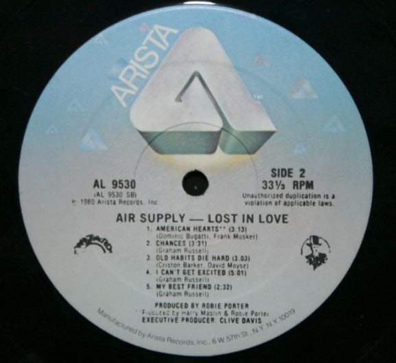 Air Supply : Lost In Love (LP, Album)