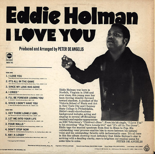 Eddie Holman : I Love You (LP, Album)