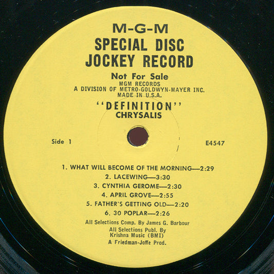 Chrysalis (3) : Definition (LP, Album, Mono, Promo, MGM)