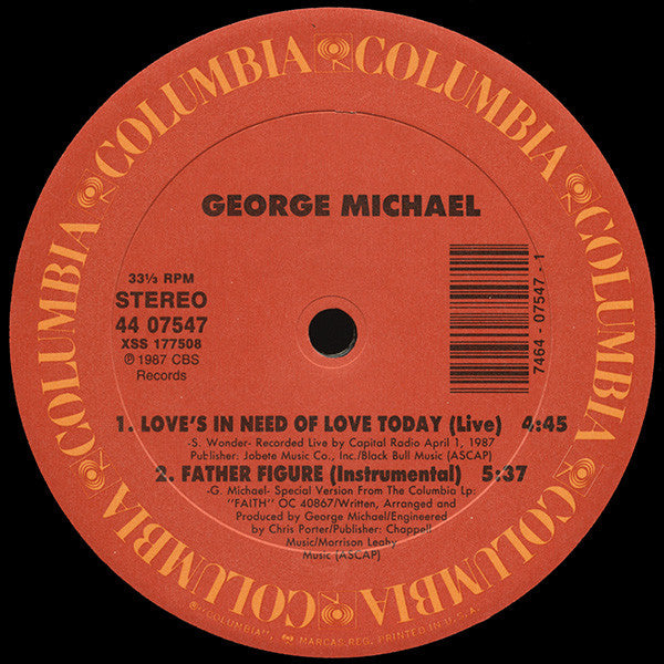 George Michael : Father Figure (12", Single)