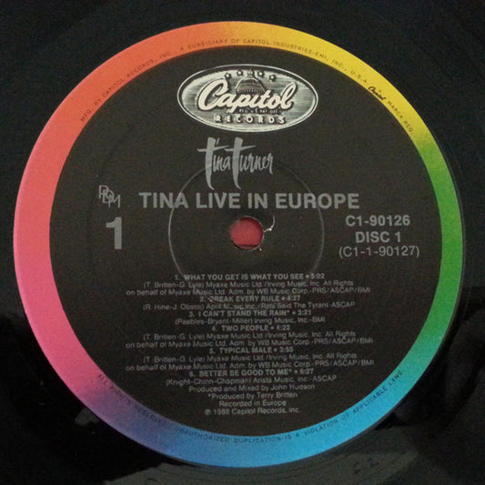 Tina Turner : Tina Live In Europe (2xLP, Gat)