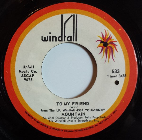 Mountain : For Yasgur's Farm (7", Single, Styrene)