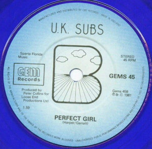 U.K. Subs* : Keep On Running (Til You Burn) (7", Single, Blu)