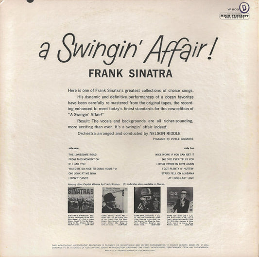 Frank Sinatra : A Swingin' Affair (LP, Album, Mono, RP, Scr)