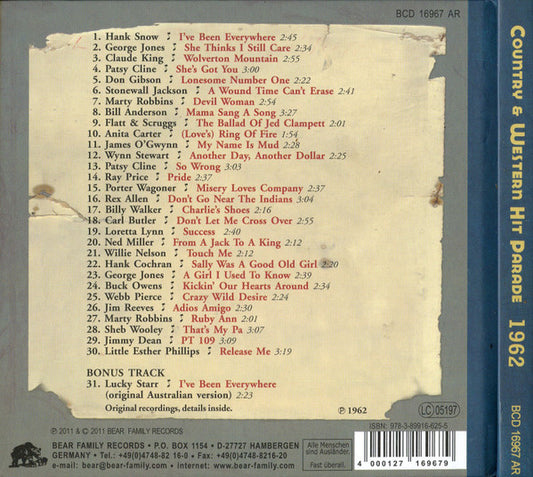 Various : Dim Lights, Thick Smoke & Hillbilly Music - Country & Western Hit Parade - 1962 (CD, Comp)