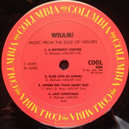 Wham! : Music From The Edge Of Heaven (LP, Album, Car)