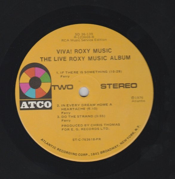 Roxy Music : Viva! The Live Roxy Music Album (LP, Album, Club, RCA)