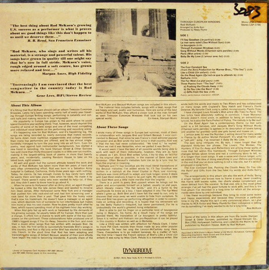 Rod McKuen : Through European Windows (LP, Album)