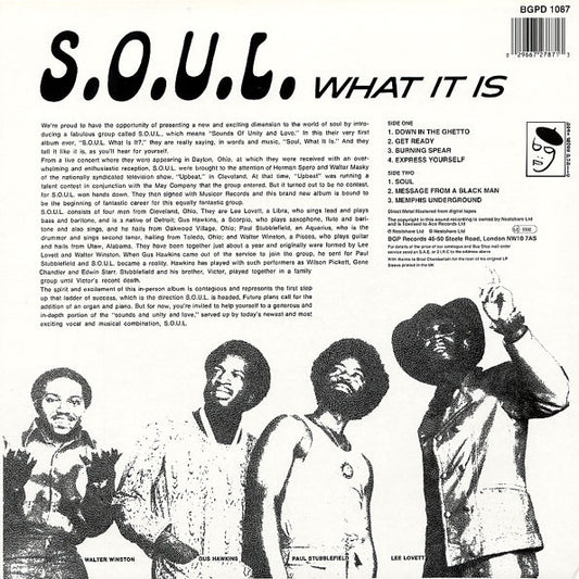 S.O.U.L. : What Is It (LP, Album, RE)