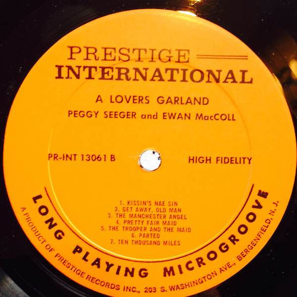 Peggy Seeger & Ewan MacColl : A Lover's Garland (LP, Mono)