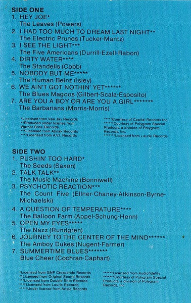 Various : Nuggets Volume One: The Hits (Cass, Comp)