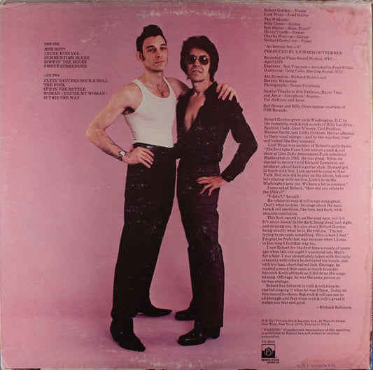 Robert Gordon (2) With Link Wray : Robert Gordon With Link Wray (LP, Album, PRC)