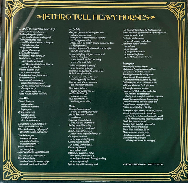 Jethro Tull : Heavy Horses (LP, Album, San)