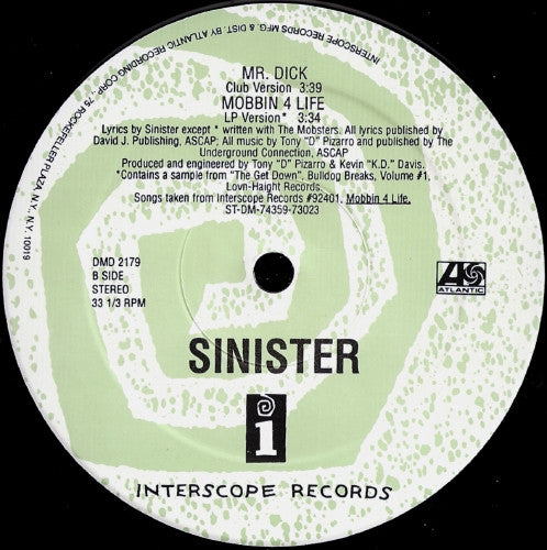 Sinister (6) : Mobbin 4 Life (12", Promo, Smplr)