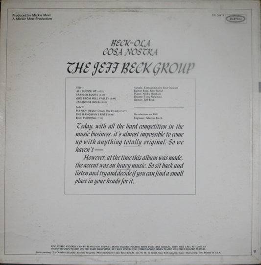 The Jeff Beck Group* : Beck-Ola (LP, Album, Pit)
