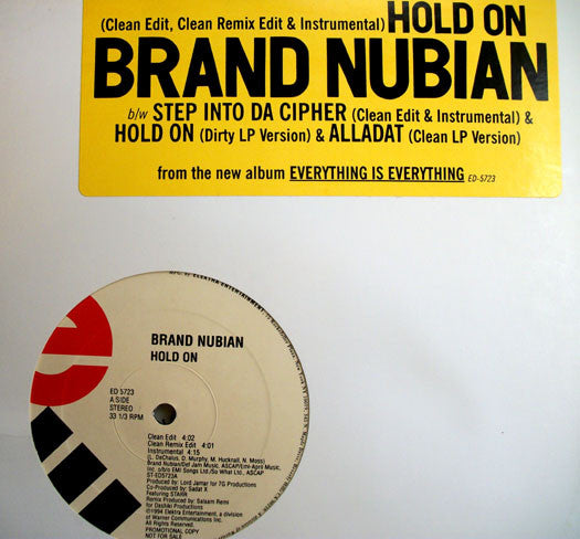 Brand Nubian : Hold On (12", Promo)