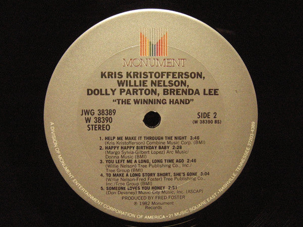 Kris*, Willie*, Dolly* & Brenda* : The Winning Hand (2xLP, Album)