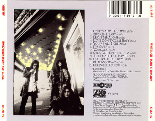 White Lion : Mane Attraction (CD, Album, Club)