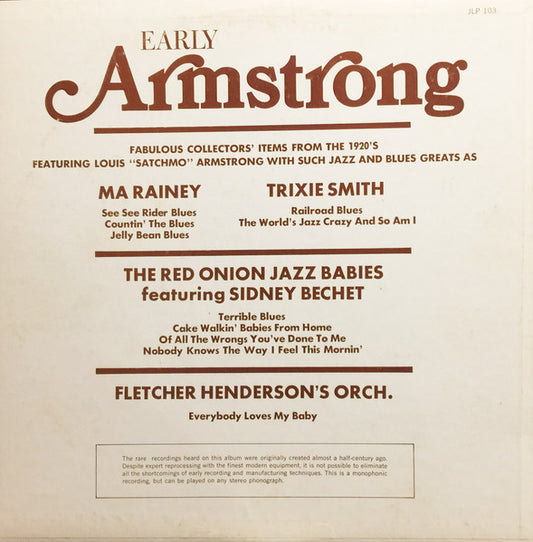 Louis Armstrong : Early Armstrong (LP, Comp, Mono)